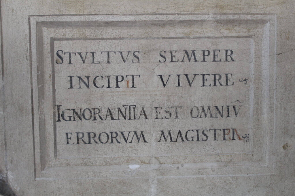 didascalia affresco ignoranza villa palladiana abano terme