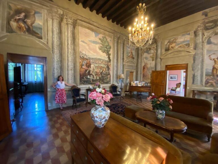 Majestic 16th-Century Venetian Villa fireplace room